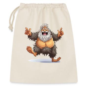 Fröhlicher Bigfoot Cartoon - Geschenkbeutel aus Baumwolle (40 x 50 cm) - Natur - Vorne