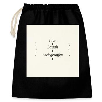 Live Laugh Lack Gesoffen - Geschenkbeutel aus Baumwolle (40 x 50 cm) - Schwarz - Vorne