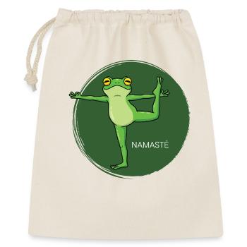 Frosch Namaste Yoga - Geschenkbeutel aus Baumwolle (40 x 50 cm) - Natur - Vorne