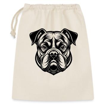 Englischer Bulldogge - Geschenkbeutel aus Baumwolle (40 x 50 cm) - Natur - Vorne