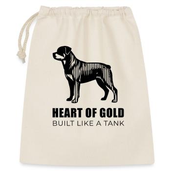 Silhouette linéaire Rotti - Cœur d’or Rottweiler - Sac cadeau 40 x 50 cm - nature - Devant