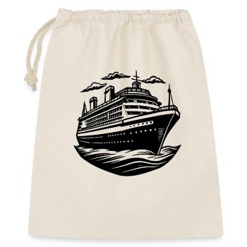 Kreuzfahrtschiff - Geschenkbeutel aus Baumwolle (40 x 50 cm) - Natur - Vorne