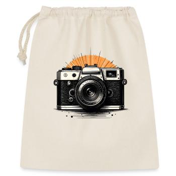 Retro Kamera Sonnenburst - Geschenkbeutel aus Baumwolle (40 x 50 cm) - Natur - Vorne