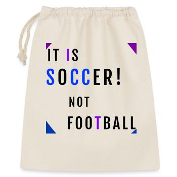 ES IST FUSSBALL, NICHT FUSSBALL – Fußball-Meme - Geschenkbeutel aus Baumwolle (40 x 50 cm) - Natur - Vorne