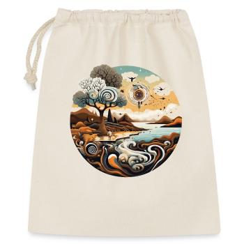 Runde Traumlandschaft Wirbelmeer - Geschenkbeutel aus Baumwolle (40 x 50 cm) - Natur - Vorne