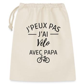 je peux pas j'ai vélo avec papa - Sac cadeau 40 x 50 cm - nature - Devant