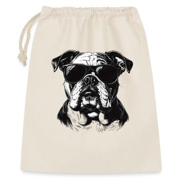 Bouledogue avec lunettes de soleil - Sac cadeau 40 x 50 cm - nature - Devant