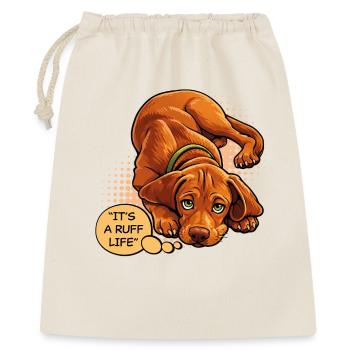C’est une vie de Ruff – Drôle de chien Vizsla - Sac cadeau 40 x 50 cm - nature - Devant
