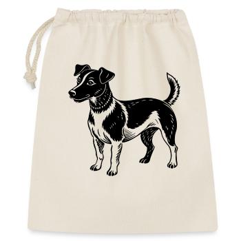 Jack Russel - Geschenkbeutel aus Baumwolle (40 x 50 cm) - Natur - Vorne