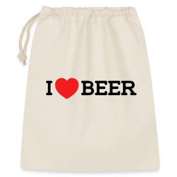 I love Beer (Farben änderbar) - Geschenkbeutel aus Baumwolle (40 x 50 cm) - Natur - Vorne
