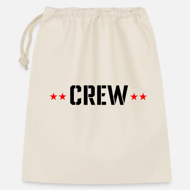 Crew mit Sterne - Geschenkbeutel aus Baumwolle (40 x 50 cm) - Natur