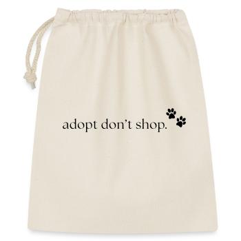 Adopt don't shop - Tierschutz Statement - Geschenkbeutel aus Baumwolle (40 x 50 cm) - Natur - Vorne