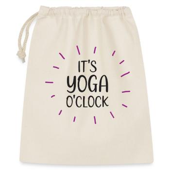 Es ist Yoga O'Clock - Geschenkbeutel aus Baumwolle (40 x 50 cm) - Natur - Vorne
