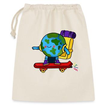 Skater Earth Backpack - Gift Bag 40 x 50 cm - nature - Front