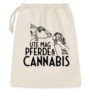 Canabis Hanf Kiffen - Geschenkbeutel aus Baumwolle (40 x 50 cm) - Natur - Vorne