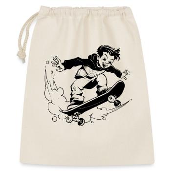 Cartoon Skateboarding Junge - Geschenkbeutel aus Baumwolle (40 x 50 cm) - Natur - Vorne