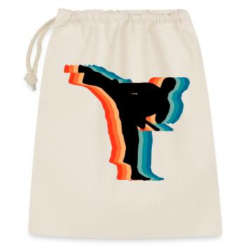 Cadeau Silhouette d’Arts Martiaux Retro Judo Karate - Sac cadeau 40 x 50 cm - nature - Devant