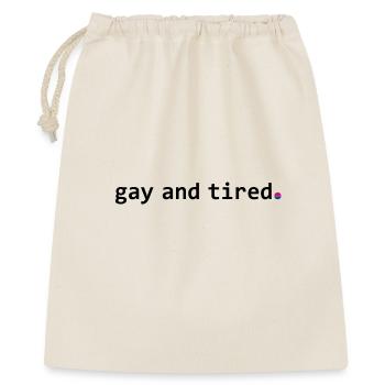 Gay and tired (Bi-Fahne) - Geschenkbeutel aus Baumwolle (40 x 50 cm) - Natur - Vorne