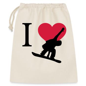 J'aime Snowboarding - Sac cadeau 40 x 50 cm - nature - Devant