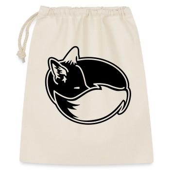 Fuchs eingekuschelt – Kawaii Fox Cartoon Design - Geschenkbeutel aus Baumwolle (40 x 50 cm) - Natur - Vorne