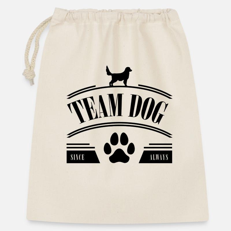 Team Hund - Geschenkbeutel aus Baumwolle (40 x 50 cm) - Natur