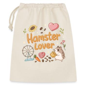 Hamsterliebhaber: Kawaii Sweetness - Geschenkbeutel aus Baumwolle (40 x 50 cm) - Natur - Vorne