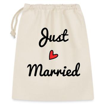 JUST MARRIED. EVJF. SAINT VALENTIN. COUPLE - Sac cadeau 40 x 50 cm - nature - Devant