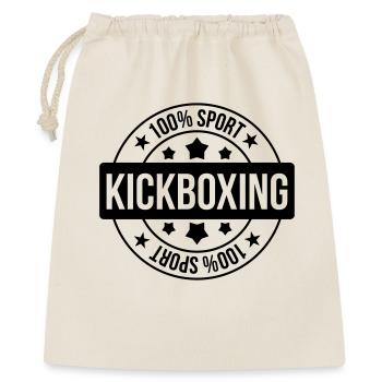 Kickboxen / Kickboxing / Kickboxer / Kick Boxing - Geschenkbeutel aus Baumwolle (40 x 50 cm) - Natur - Vorne