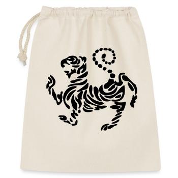 Shotokan tiger karaté logo emblème autoportant - Sac cadeau 40 x 50 cm - nature - Devant