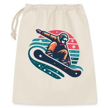 Illustration animée de snowboarder dynamique - Sac cadeau 40 x 50 cm - nature - Devant