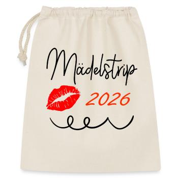 Mädelstrip 2026 Girls Trip Mädelstour Mädlstrip - Geschenkbeutel aus Baumwolle (40 x 50 cm) - Natur - Vorne
