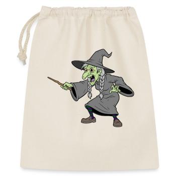 Witch With Wooden Twig Wand  - Gift Bag 40 x 50 cm - nature - Front