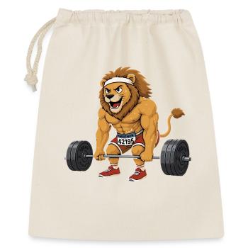 Lion du fitness - Dessin animé de culturiste - Sac cadeau 40 x 50 cm - nature - Devant