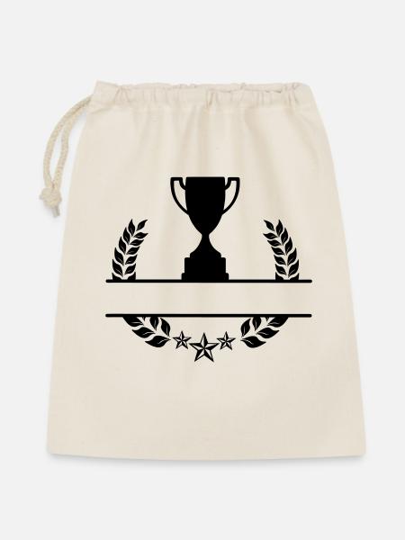 Lorbeerkranz-Monogramm-Becher - Geschenkbeutel aus Baumwolle (40 x 50 cm) - Natur