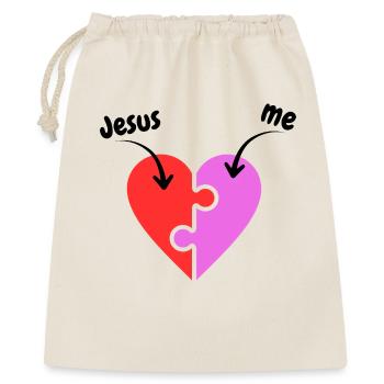 Jesus & me - Heart - Puzzle - Christian - Gift Bag 40 x 50 cm - nature - Front