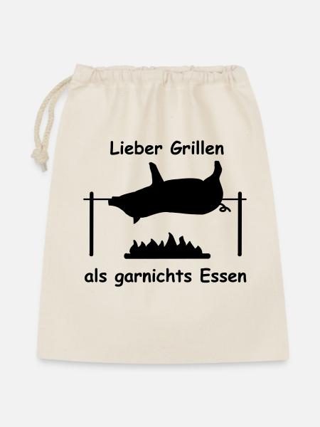 spanferkel grillen speise - Geschenkbeutel aus Baumwolle (40 x 50 cm) - Natur