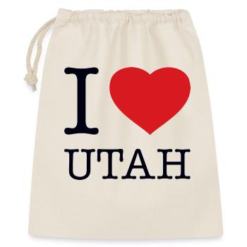 I LOVE UTAH - Geschenkbeutel aus Baumwolle (40 x 50 cm) - Natur - Vorne