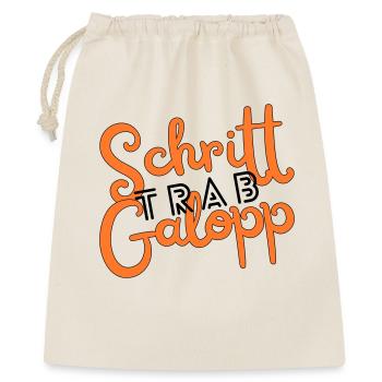 Schritt Trab Galopp - Geschenkbeutel aus Baumwolle (40 x 50 cm) - Natur - Vorne