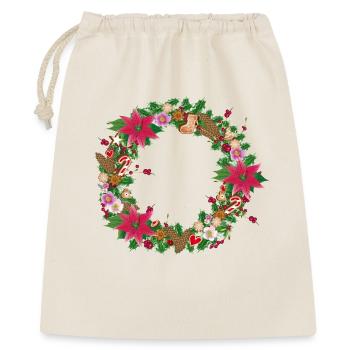 Couronne de Noël somptueusement décorée avec décoration - Sac cadeau 40 x 50 cm - nature - Devant