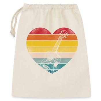 Hawaiian Ukulele Uke Heart Retro - Gift Bag 40 x 50 cm - nature - Front