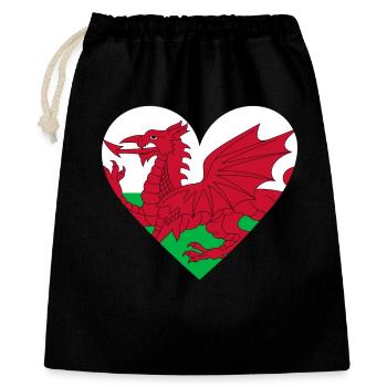 Wales Heart - Gift Bag 40 x 50 cm - black - Front