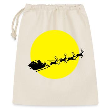 frohes_fest_weihnachtsmann - Geschenkbeutel aus Baumwolle (40 x 50 cm) - Natur - Vorne