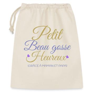 Petit beau gosse heureux grâce à maman et papa - Sac cadeau 40 x 50 cm - nature - Devant