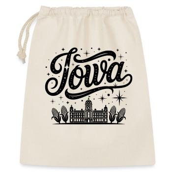 Iowa - Souvenir USA State Design - Geschenkbeutel aus Baumwolle (40 x 50 cm) - Natur - Vorne