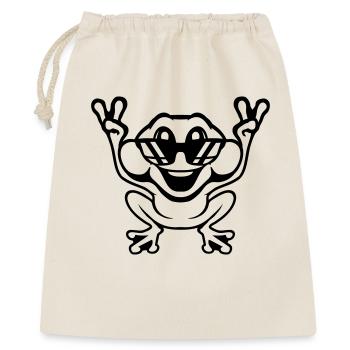 Frosch Kröte cool Sonnenbrille Victory Peace Hände - Geschenkbeutel aus Baumwolle (40 x 50 cm) - Natur - Vorne