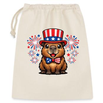 Capybara Wasserschwein Patriot Independence Day - Gift Bag 40 x 50 cm - nature - Front