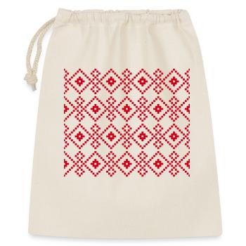 Weihnachtlicher einfarbiger Pullover (rot) - Geschenkbeutel aus Baumwolle (40 x 50 cm) - Natur - Vorne