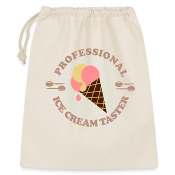 Eiskrem Tester - Geschenkbeutel aus Baumwolle (40 x 50 cm) - Natur - Vorne