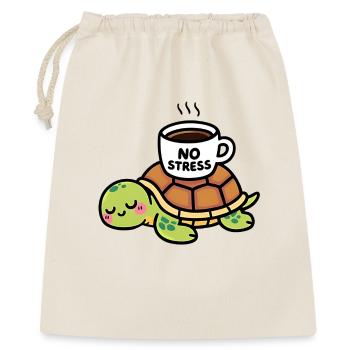Turtle Zen Café Kein Stress - Geschenkbeutel aus Baumwolle (40 x 50 cm) - Natur - Vorne