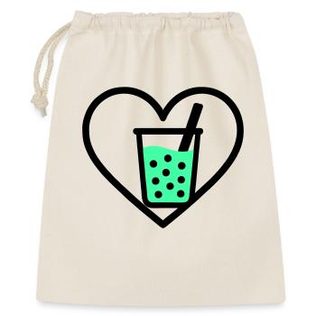 Bubble Tea Heart Boba Drink Sweet Trend - Geschenkbeutel aus Baumwolle (40 x 50 cm) - Natur - Vorne